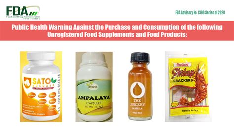 fda verification portal food supplement|FDA Advisory No.2020.